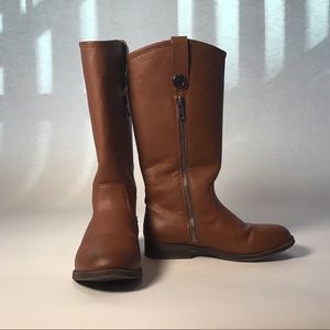 FRYE Melissa Button Cognac Tall Girls Boots Size 1